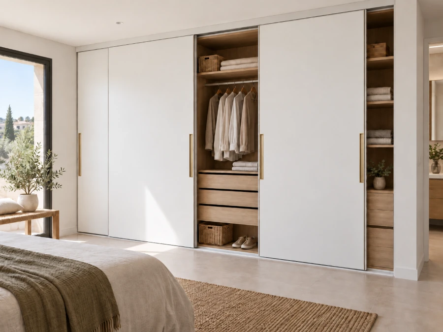 Idea de armario a medida con puertas correderas y perfil tirador